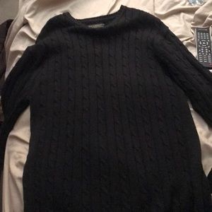 Mens Long Sleeve Knit Dark Blue Sweater
